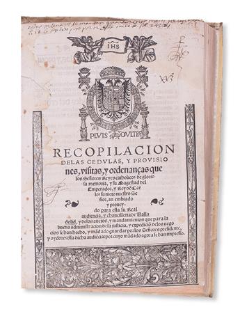 LAW  Recopilacion de las cedulas y provisiones, visitas y ordenanças que los Señores Reyes catholicos.  1545